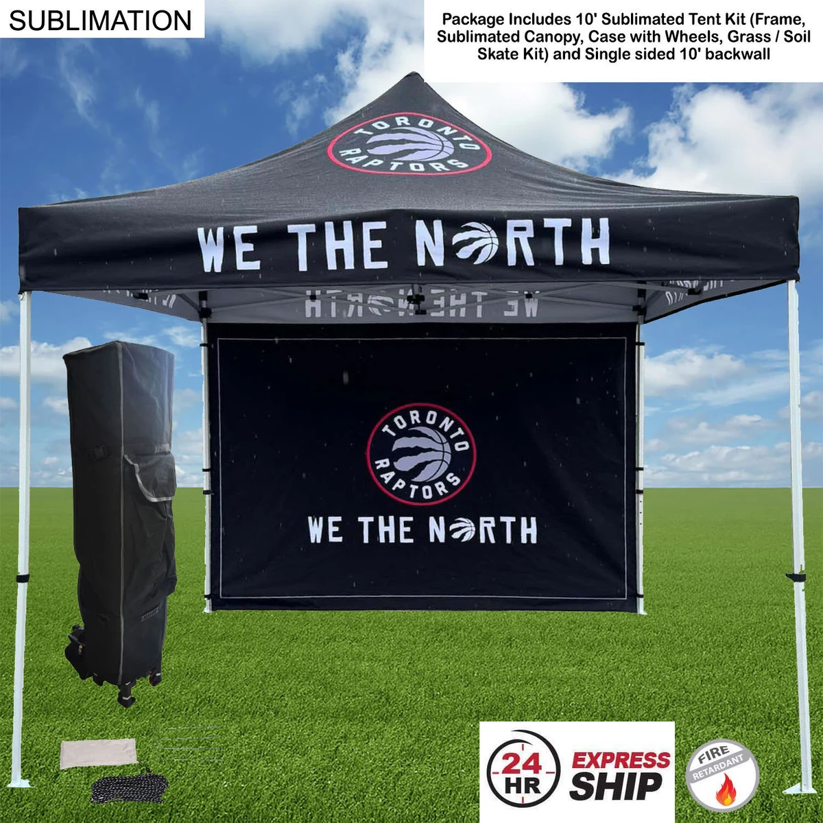 24Hr Express Ship - Tent Backwall Package, 10' Sublimated Tent Kit and Full single sided backwall 1