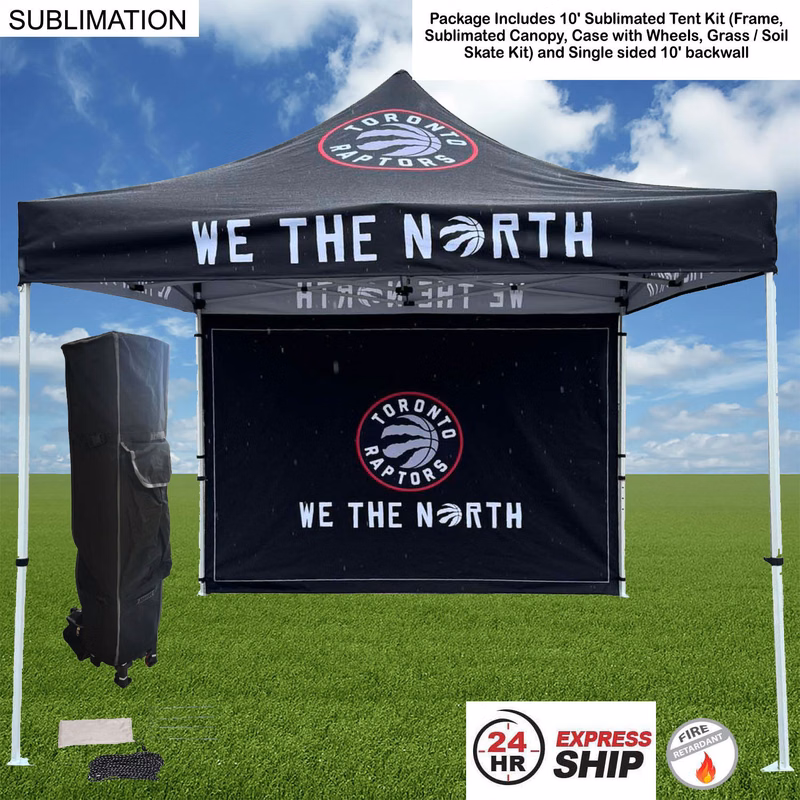 24Hr Express Ship - Tent Backwall Package, 10' Sublimated Tent Kit and Full single sided backwall