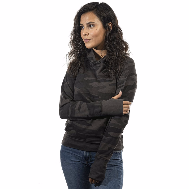 Women's Enzyme-Washed French Terry Hooded Sweatshirt - 5605