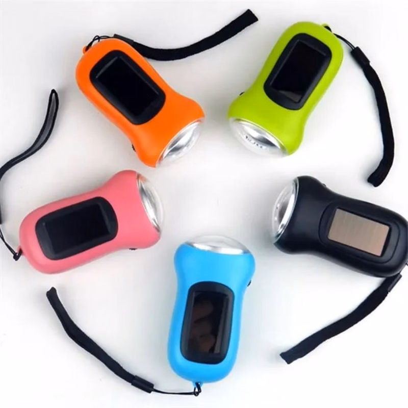 Hand Crank Solar Flashlight 3LED Rechargeable Battery