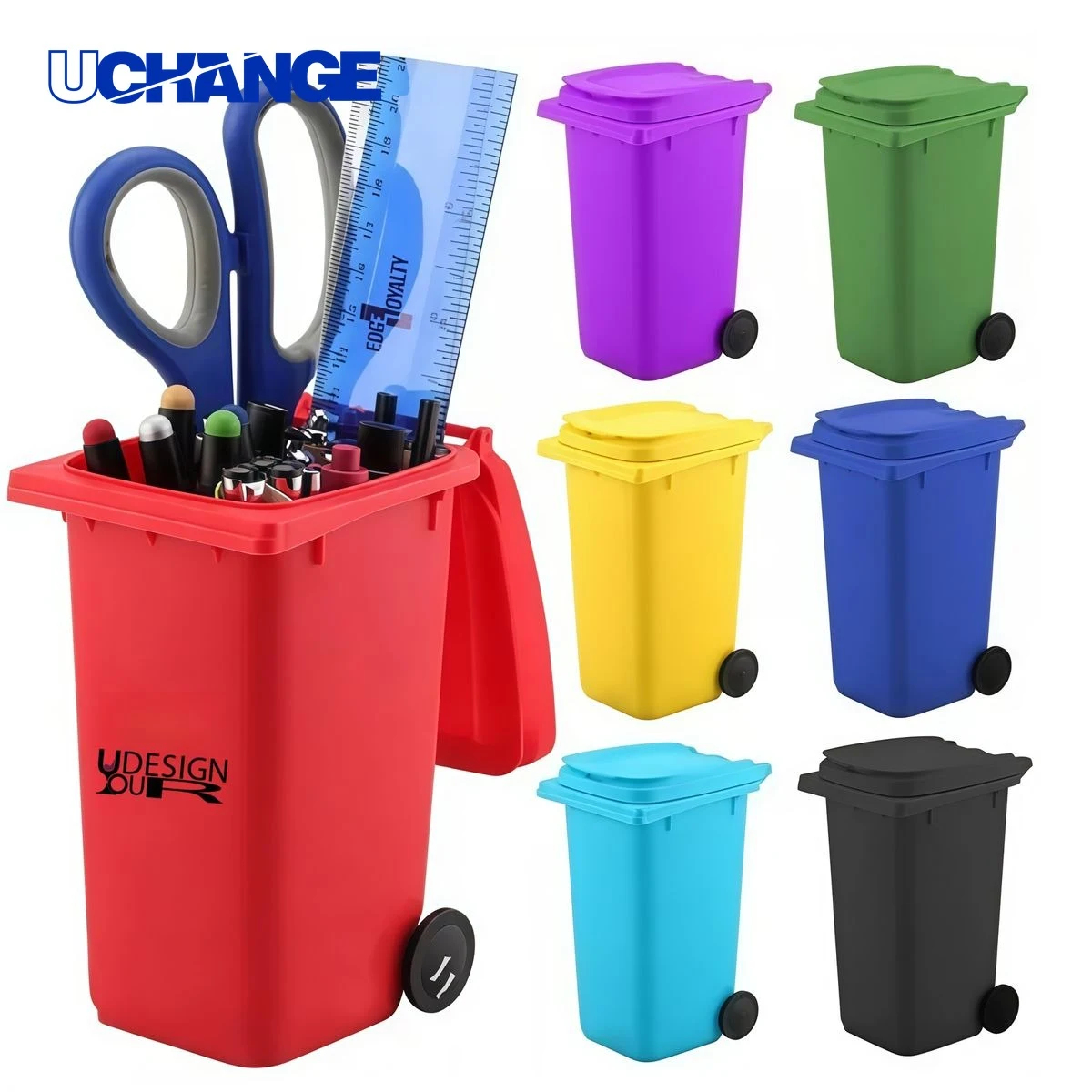Mini Plastic Trash Garbage Can Pen Holder 1