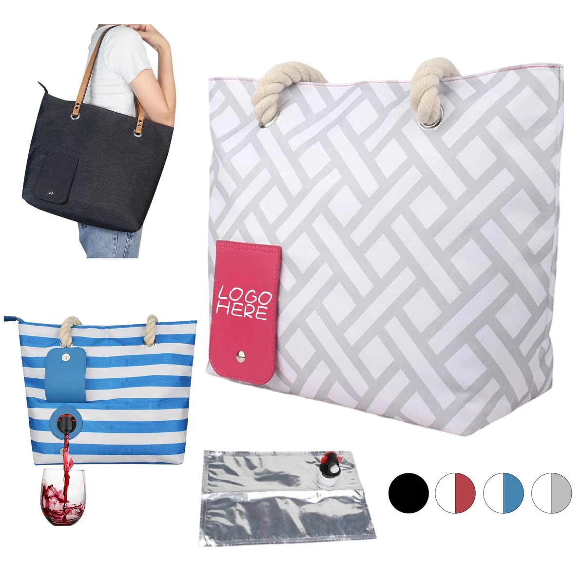 Beach Wine Tote Bag 1