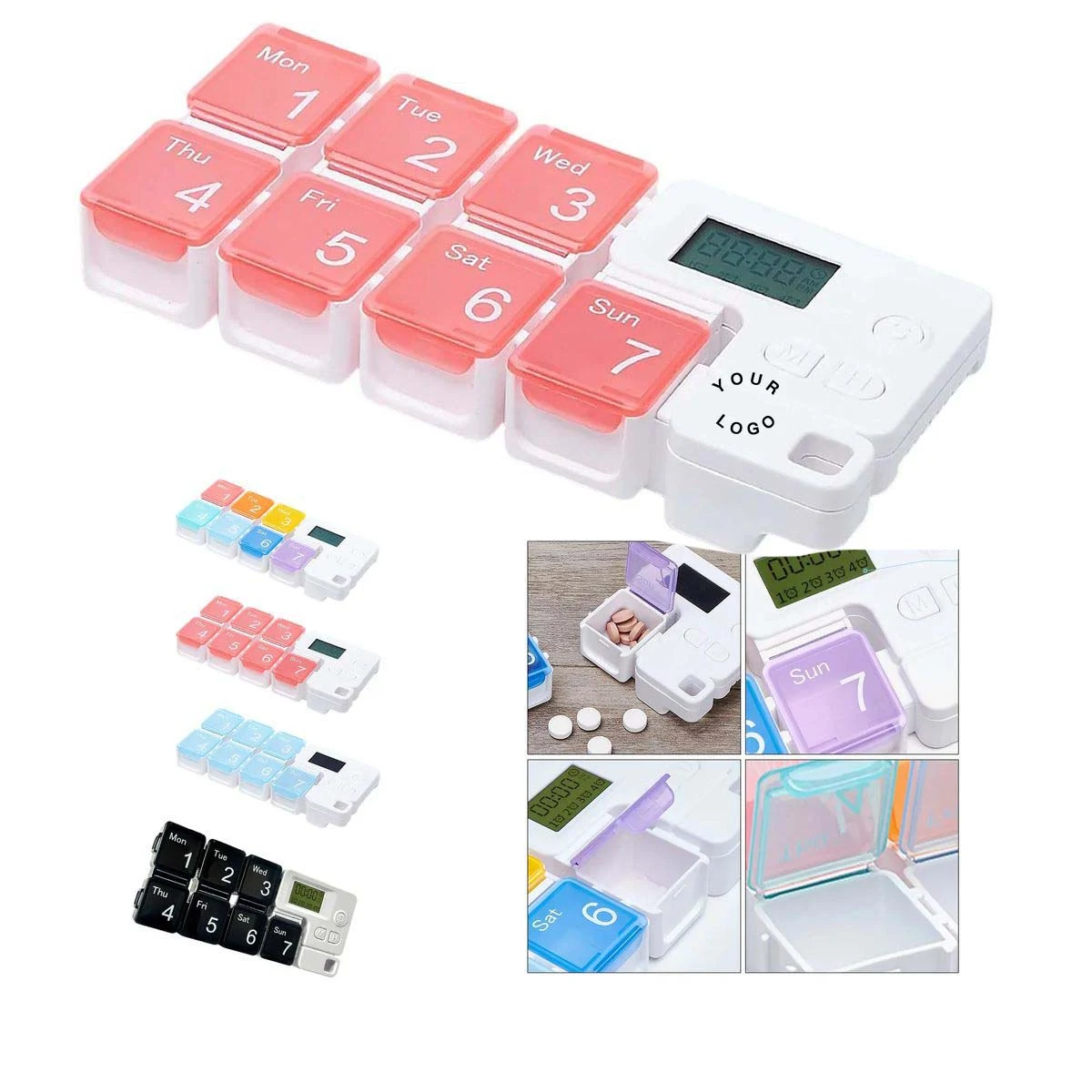 Tetris Style Pill Organizer with Digital Alarm 1