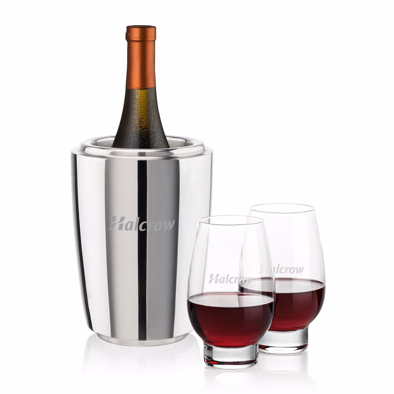 Pescara Wine Cooler & Glenarden Stemless Wine Set