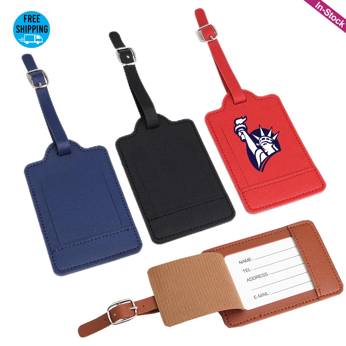 PU Leather Luggage Travel Bag Tags 1
