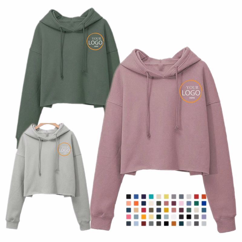 Embroidery Cropped Hoodie