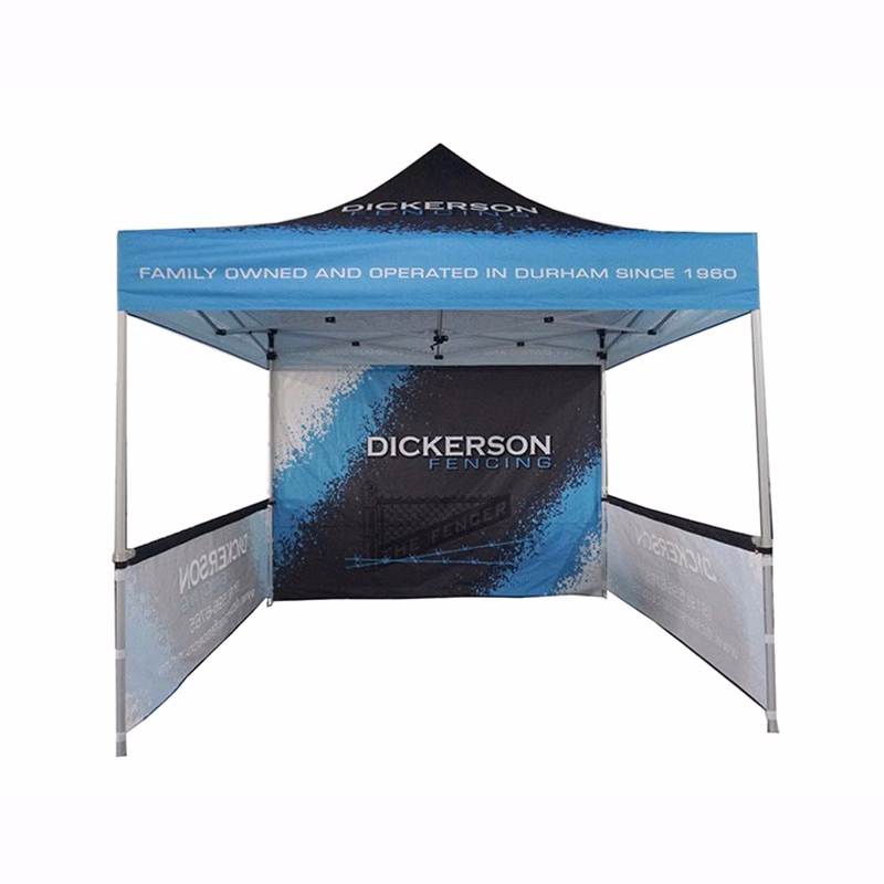 10' Square Tent W/ Two Half Walls and One Full