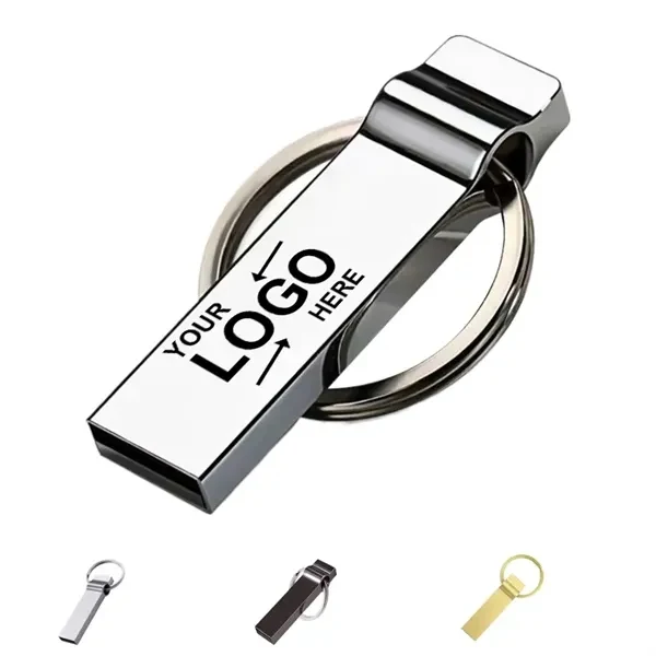 Custom 128GB Metal USB Flash Drive with Key Ring — Essential Data Backup 1