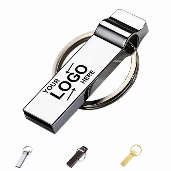 Custom 128GB Metal USB Flash Drive with Key Ring — Essential Data Backup