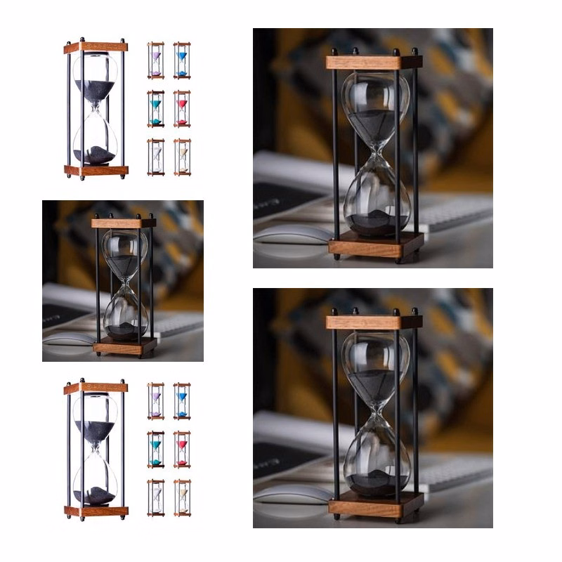 Large Decorative Wooden Hourglass Timer 60 Minute