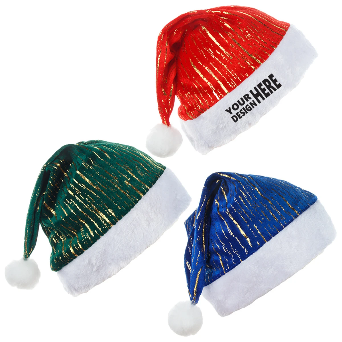 Velvet Trim Christmas Hat 1