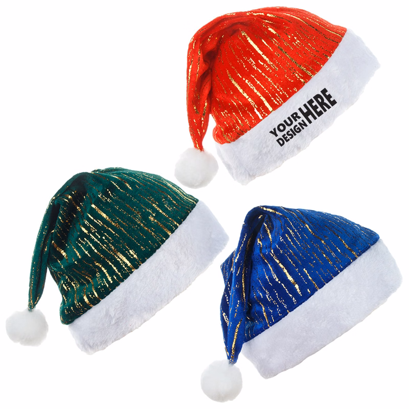 Velvet Trim Christmas Hat