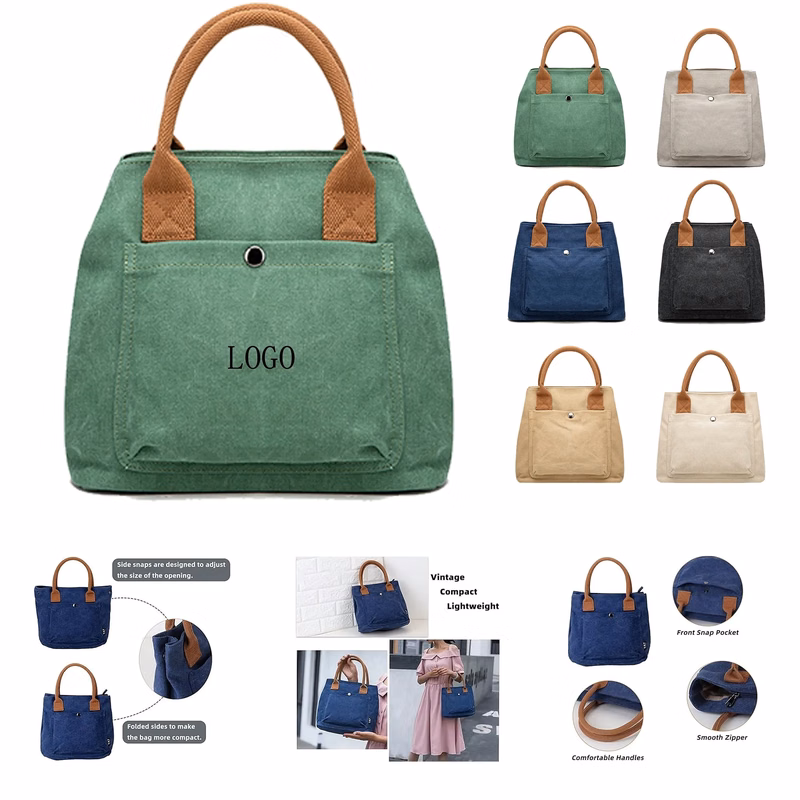 Full Color Stylish Canvas Tote Women's Cotton Handbag