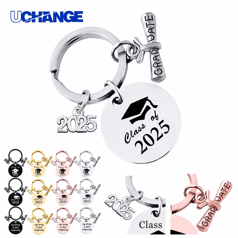 Stainless Graduation Keychain Keepsake for Graduates