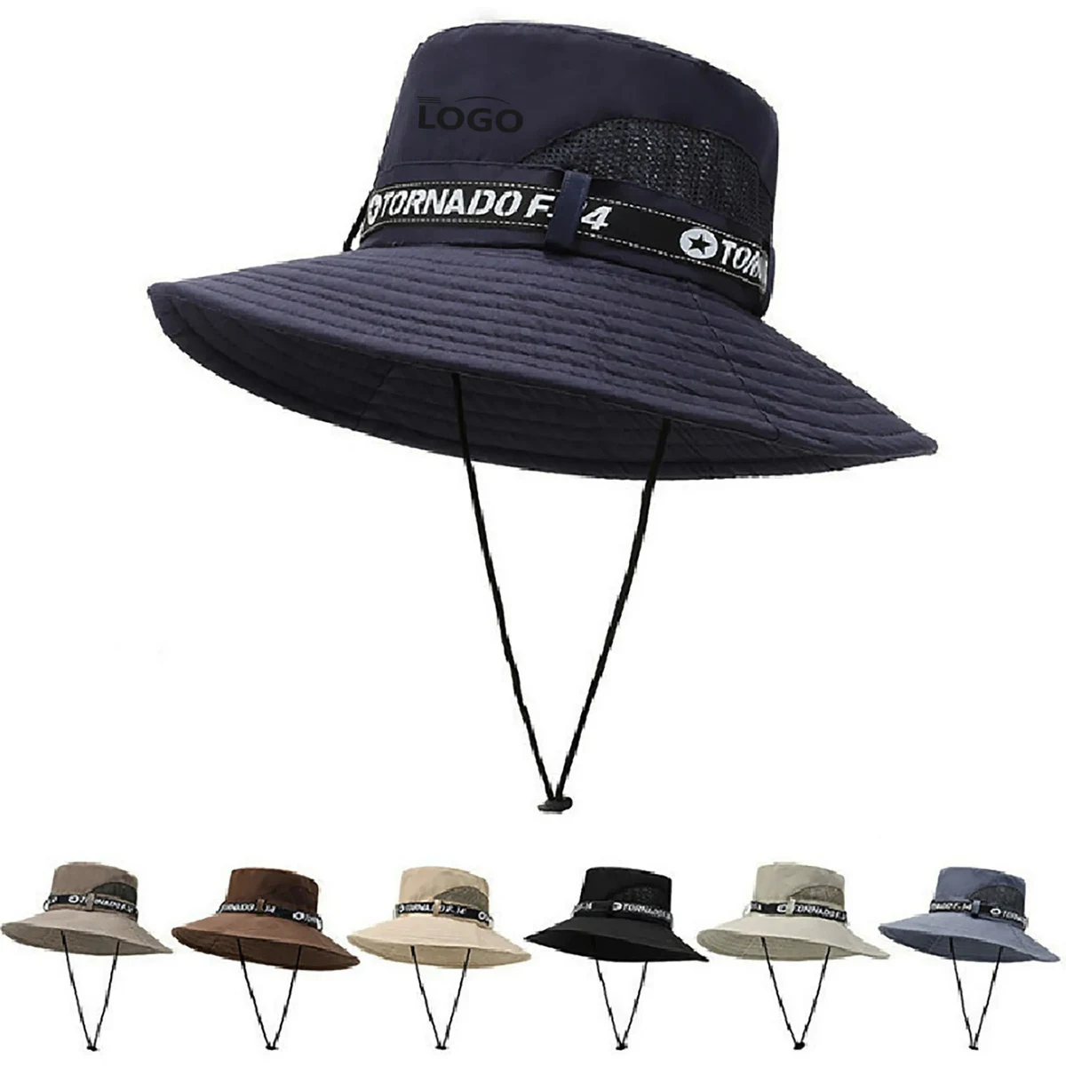 Mesh Wide Brim Sun Bucket Hat 1