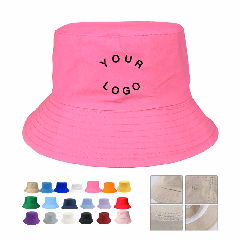 Flat Top Cotton Bucket Hat Sun Shade