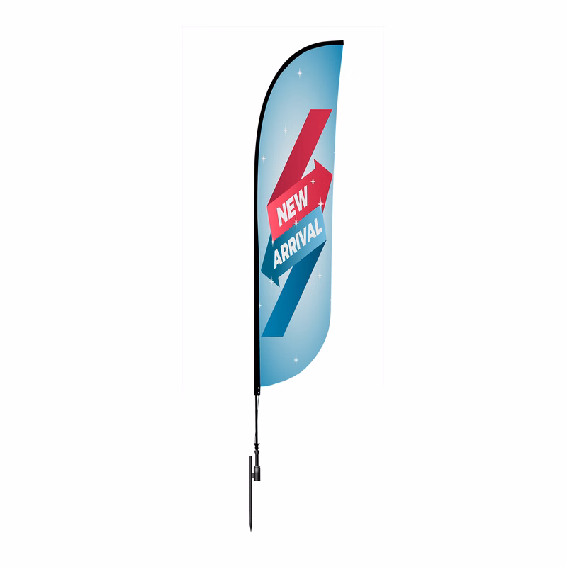 6ft Convex Shape Feather Flag Kit - 1 Side Imprint
