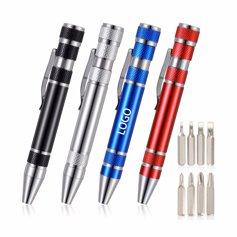 8-in-1 Aluminum Tool Pen With Screwdriver