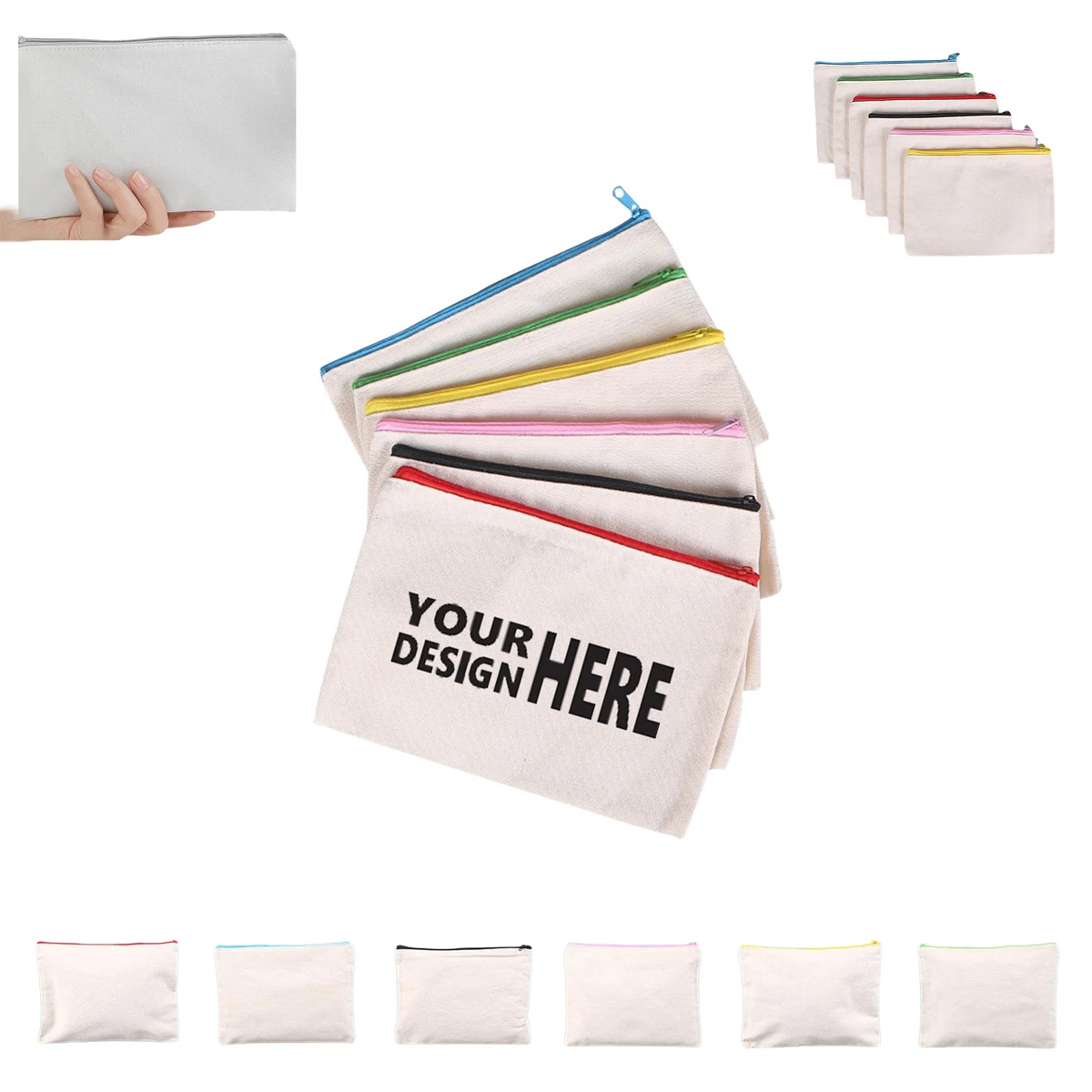 Eco-Friendly Canvas Zipper Bag Blank Pencil Case 1