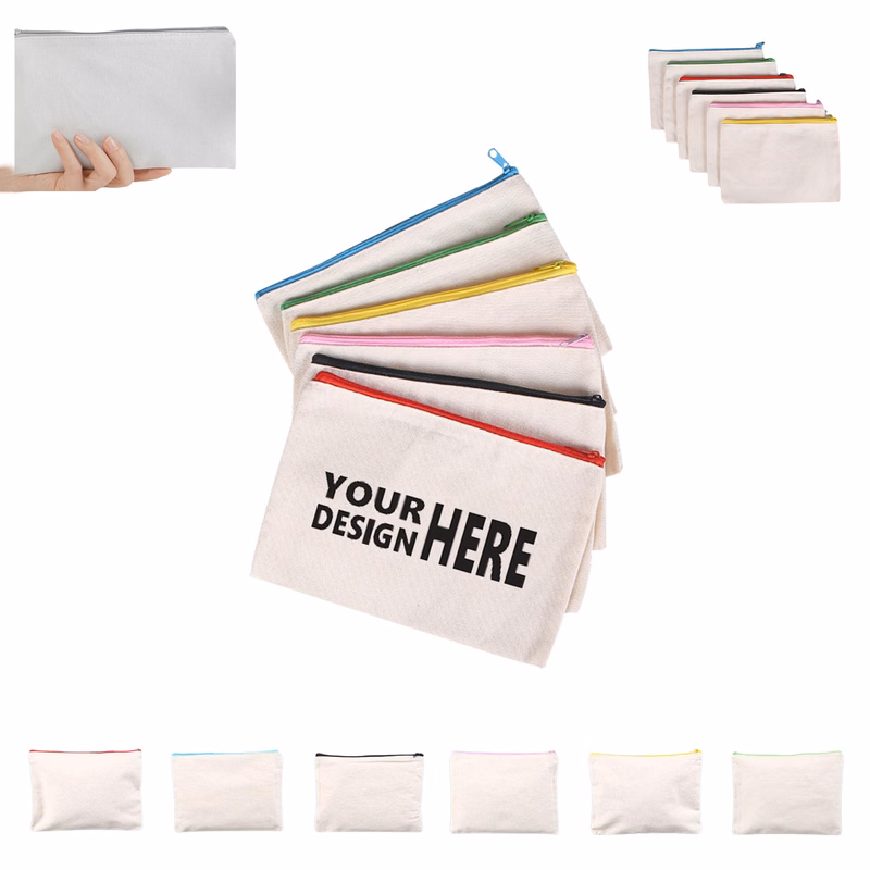 Eco-Friendly Canvas Zipper Bag Blank Pencil Case