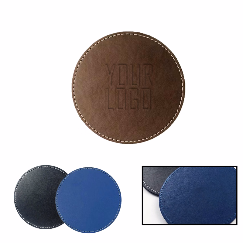 MOQ 20 PCS Heat-Resistant PU Leather Coasters