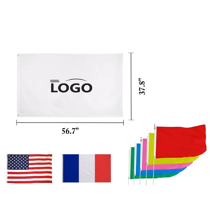 MOQ25 56.7"*37.8" Custom Full Color Double Sided Flag