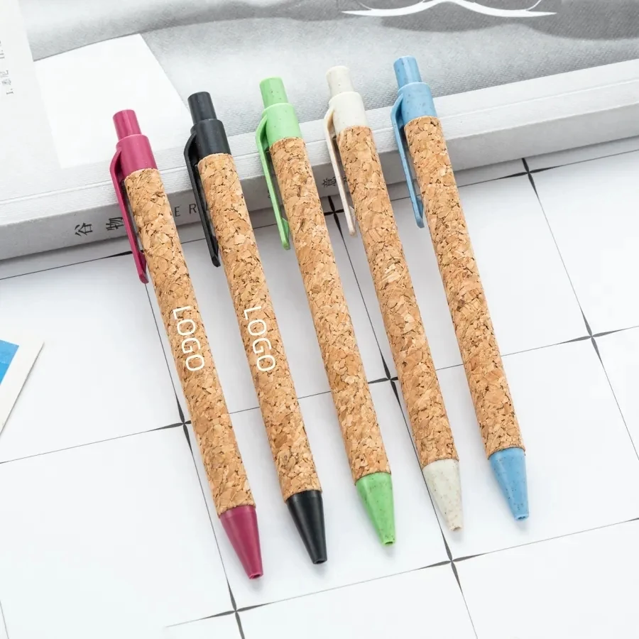 Click Wheat Straw Cork Recycled Ballpoint Pen 1