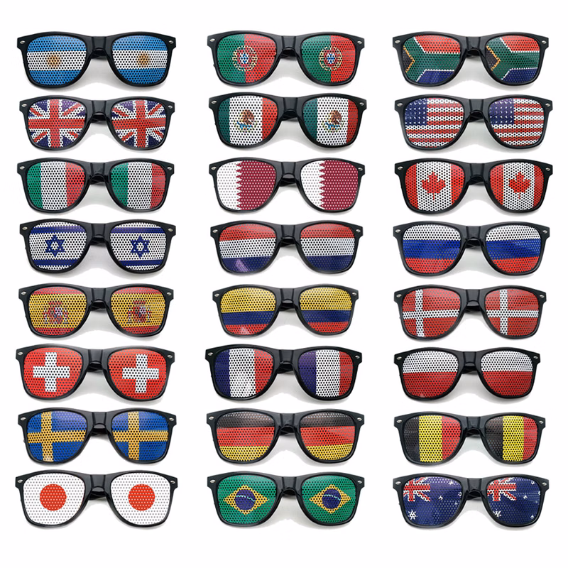 World cupsunglass with flag priting