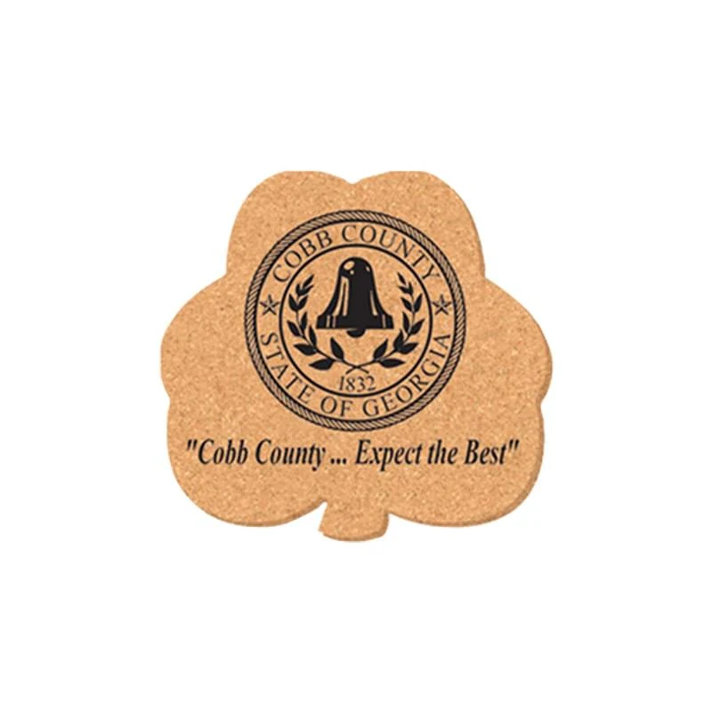 Coaster - 5"X5" Clover Shape Cork Coasters 1