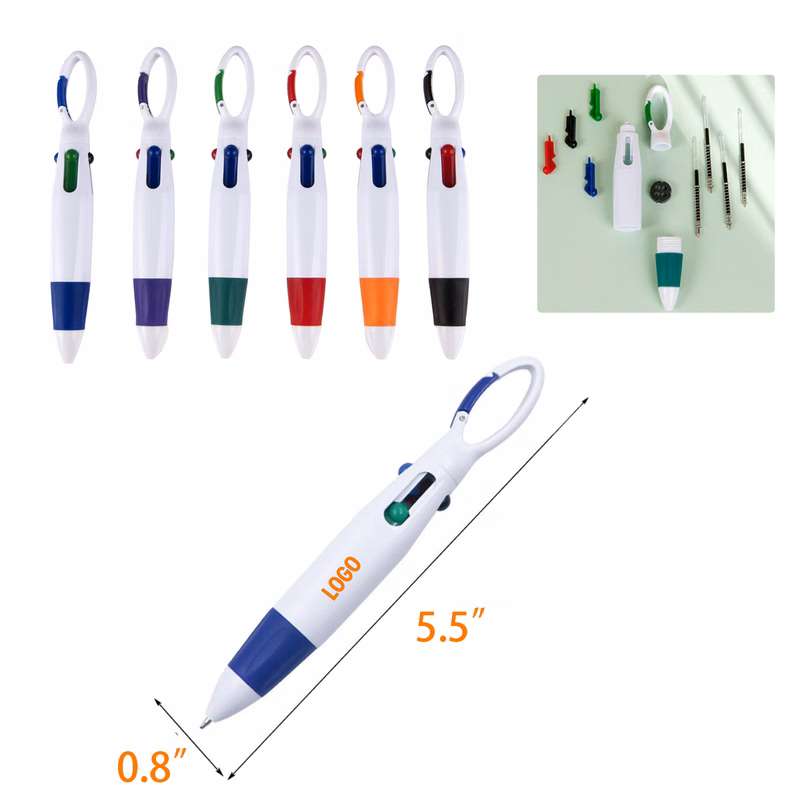 4-Color Carabiner Ballpoint Pen
