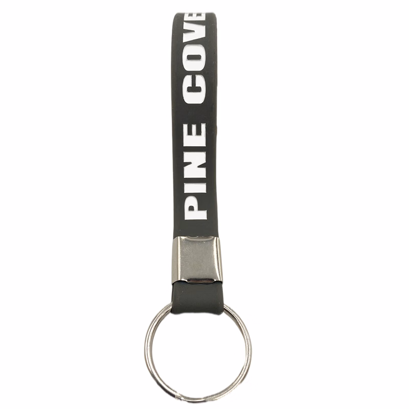 Debossed Printed Multicolor Silicone Bracelet Wrisband Keychain