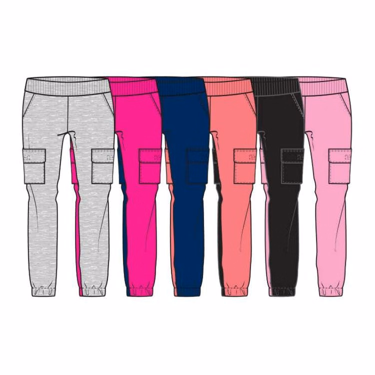 Girls Fleece Cargo Joggers - Size 7-16