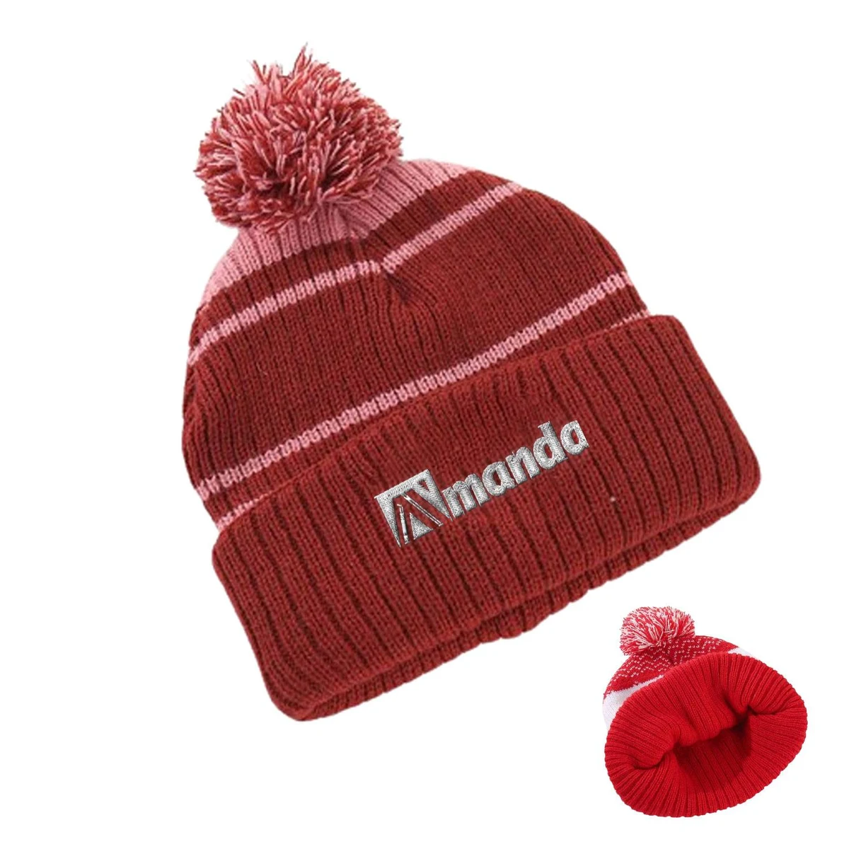 Thick Ribbed Winter Wool Knit Cap 1