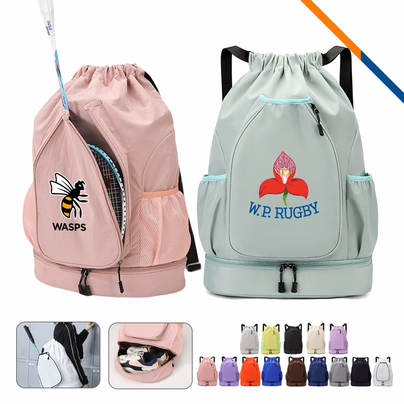 AcePack Sports Racket Drawstring Backpack