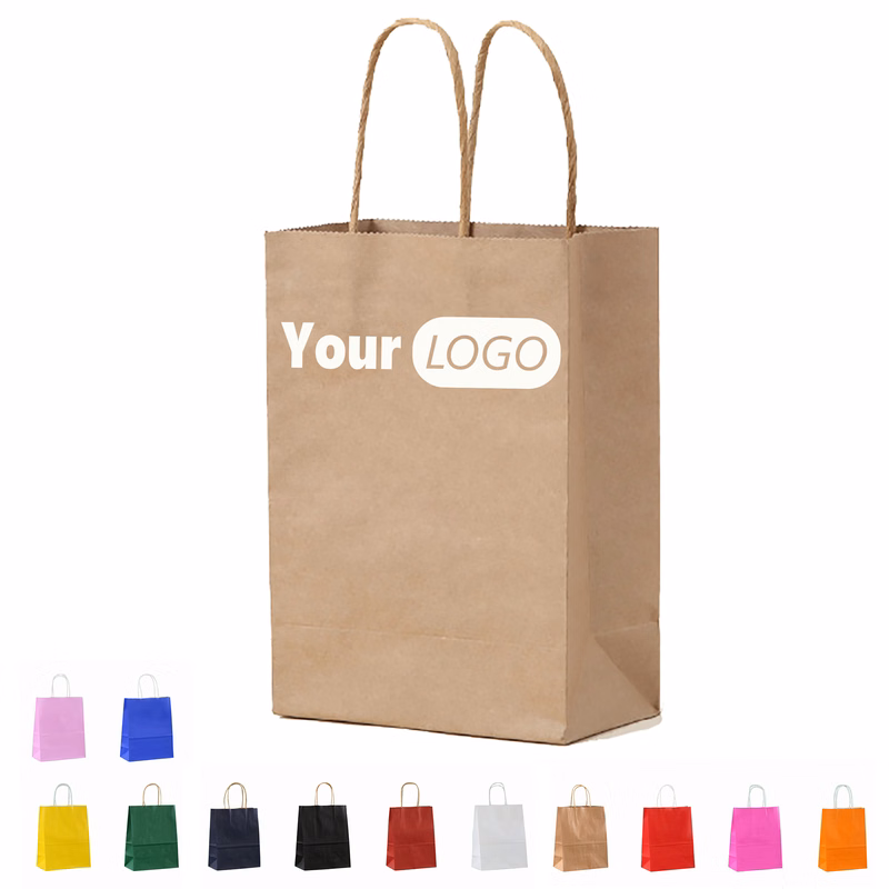 Party Kraft Paper Bag with Handle in Vibrant Colors