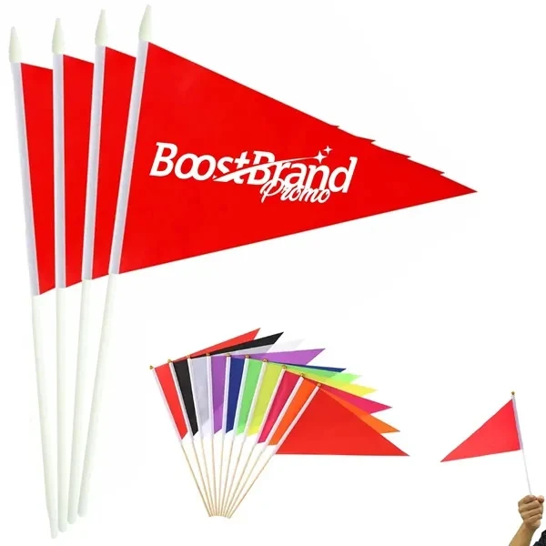Custom Hand Waving Promotional Flag with Sturdy Pole — Event Visibility Team Builder 1