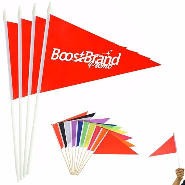 Custom Hand Waving Promotional Flag with Sturdy Pole — Event Visibility Team Builder