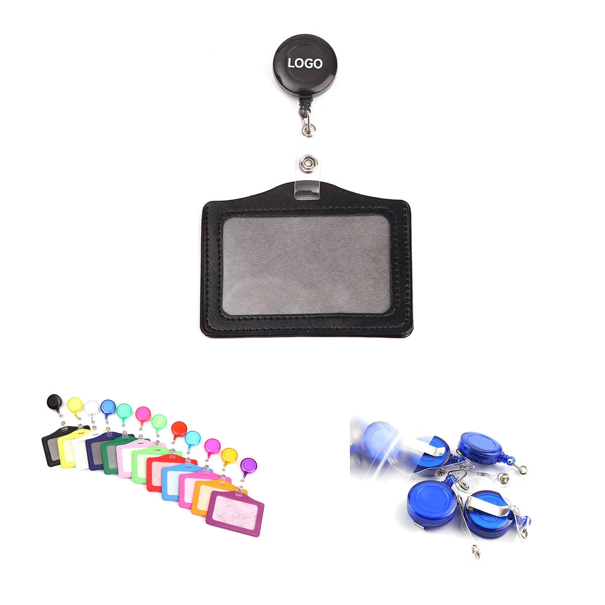 Horizontal PU Leather Badge Holder 1