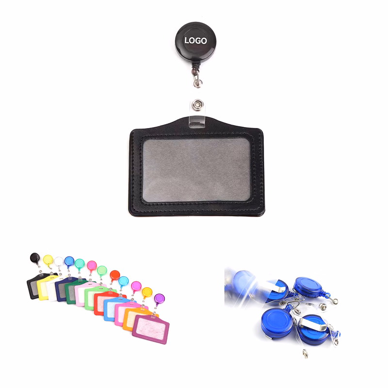 Horizontal PU Leather Badge Holder