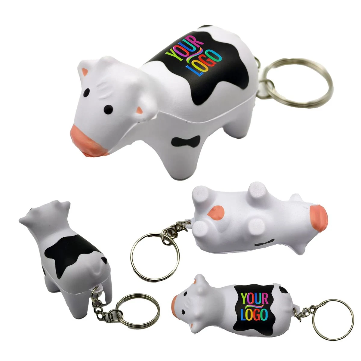 Soft Pu Cow Shape Stress Relief Keychain 1