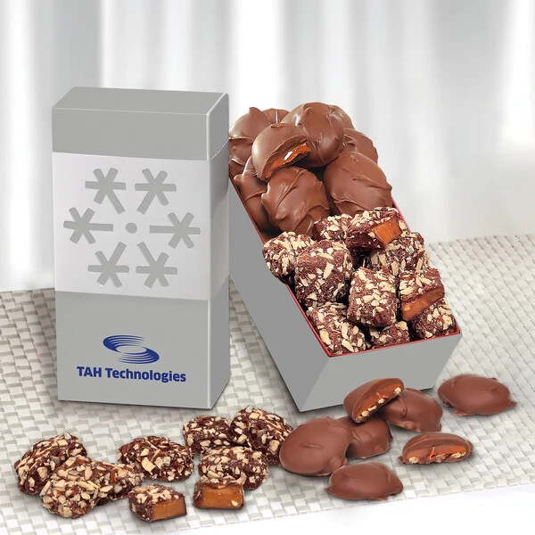 Toffee & Pecan Clusters in Snowflake Gift Box 1