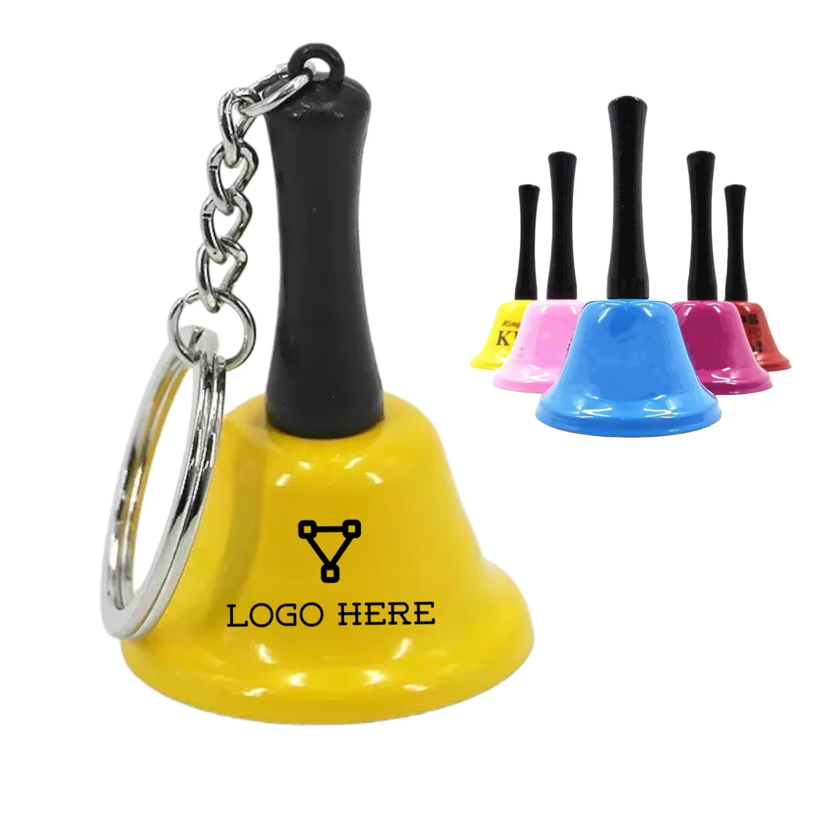 Mini Metal Dinner Bell Keychain 1
