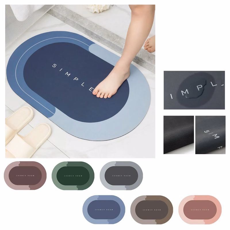 Super Absorbent Quick Dry Rubber Bath Rugs Mats