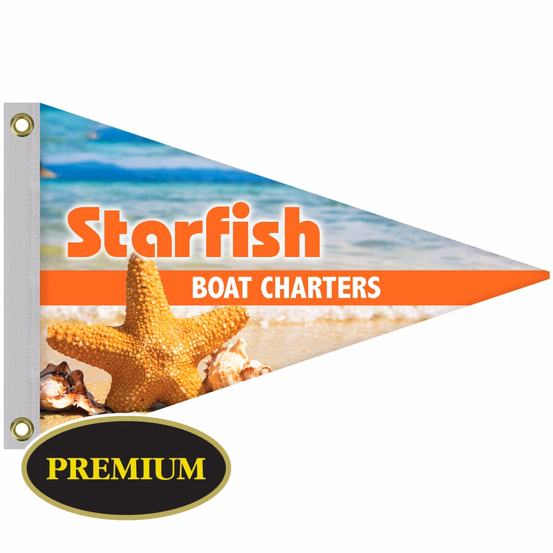 Single Reverse Knitted Polyester Pennant Boat Flag (24"x36")
