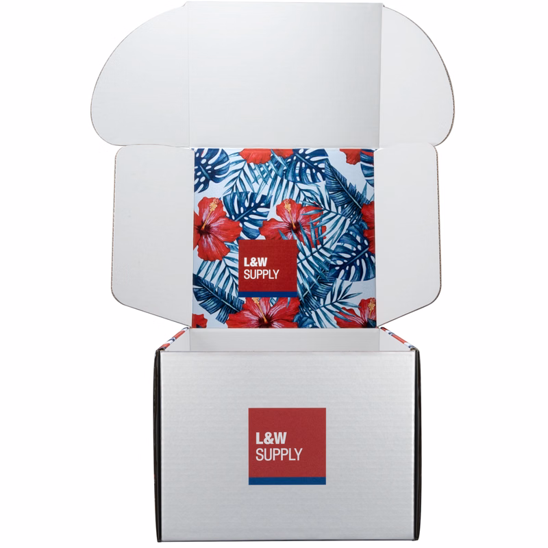Mailing Box, B-Flute10" x 10" x 8" - White - F - 800 sq in