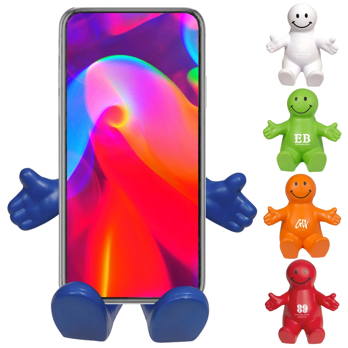 Squeezable Smile Face Guy Phone Holder 1