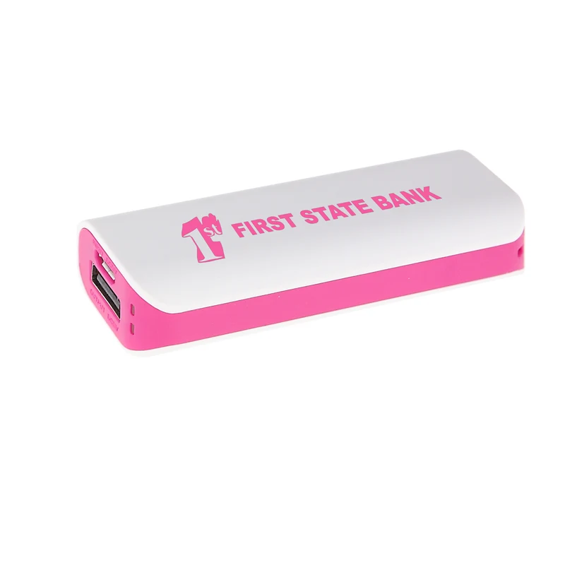 iPosh UL Certified 2200mAh Power Bank - White/Magenta Pink 1