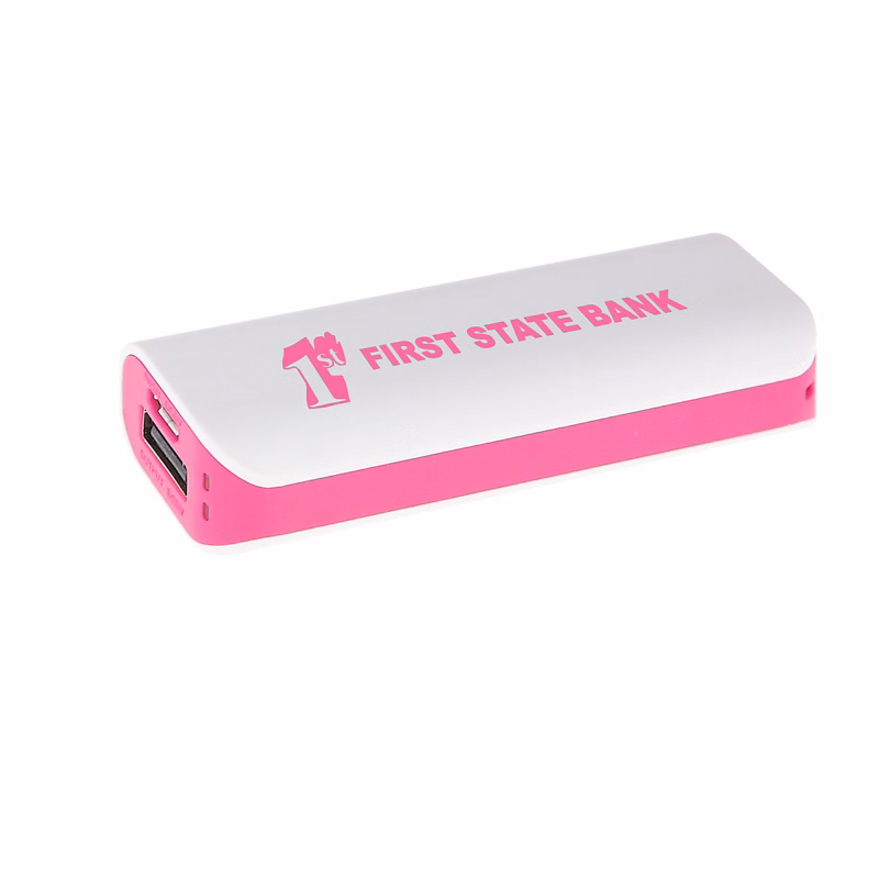 iPosh UL Certified 2200mAh Power Bank - White/Magenta Pink