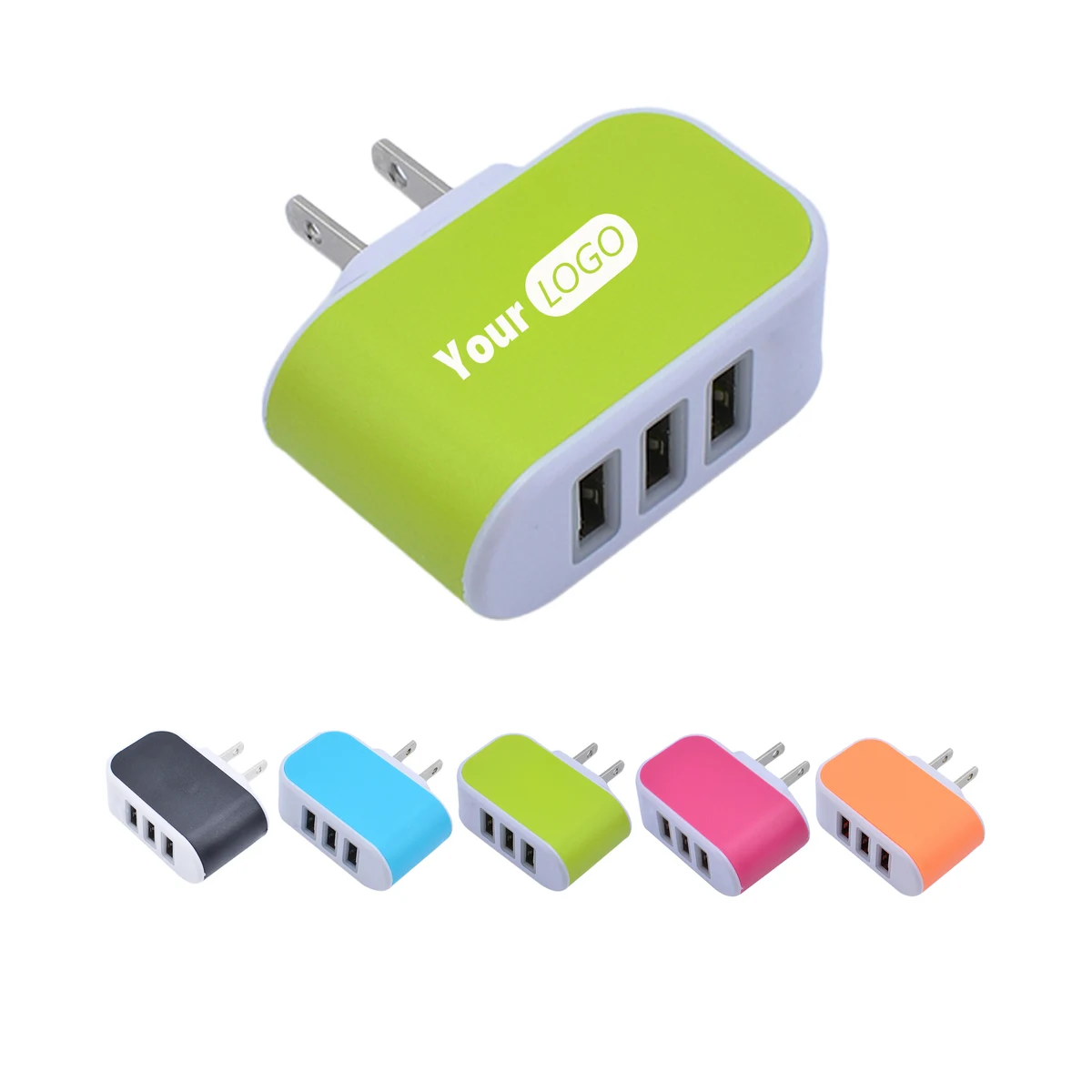 ABS 3-Port USB Wall charger With Led 1