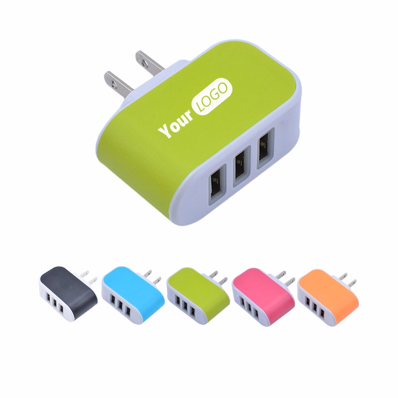 ABS 3-Port USB Wall charger With Led